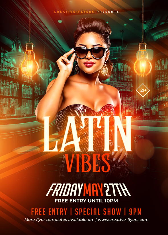 Promotional Nightclub Latin Event Flyer Template Creative Flyers