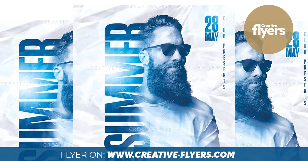 Summer Poster for Photoshop to Download (PSD) - Creative Flyers